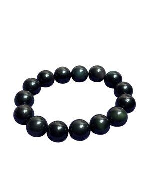 Rainbow Eye Obsidian Stone Beaded Stretchy Bracelet 6.75 inches Unstretched